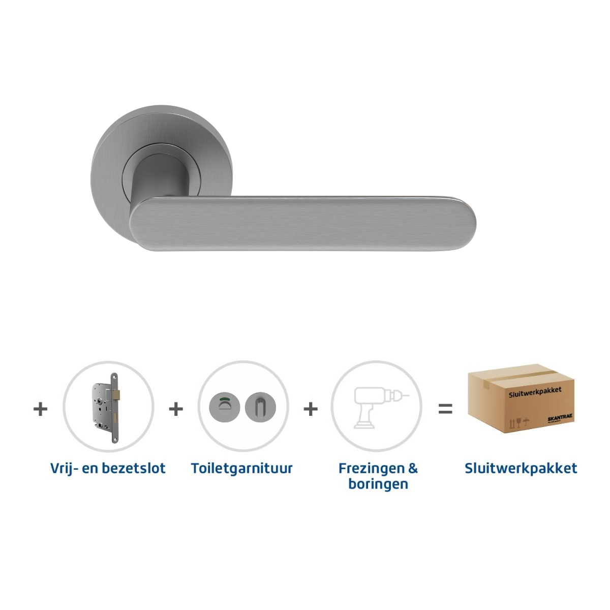 Sluitwerkpakketten met Deurkruk Arc 20 Regular RVS